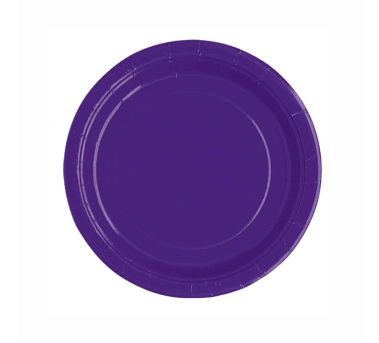 Deep Purple Solid Round Dessert Paper Plates 7 20 Ct Vibrant Party Plates for Appetizing Treats Perfect for Birthdays Events