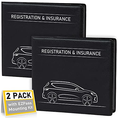 CANOPUS Car Registration and Insurance Holder Car Document Holder Vehicle Registration and Insurance Card Holder Wallet for Auto Trailer Motorcycle Truck Vehicle Paperwork Organizer 2 Pack