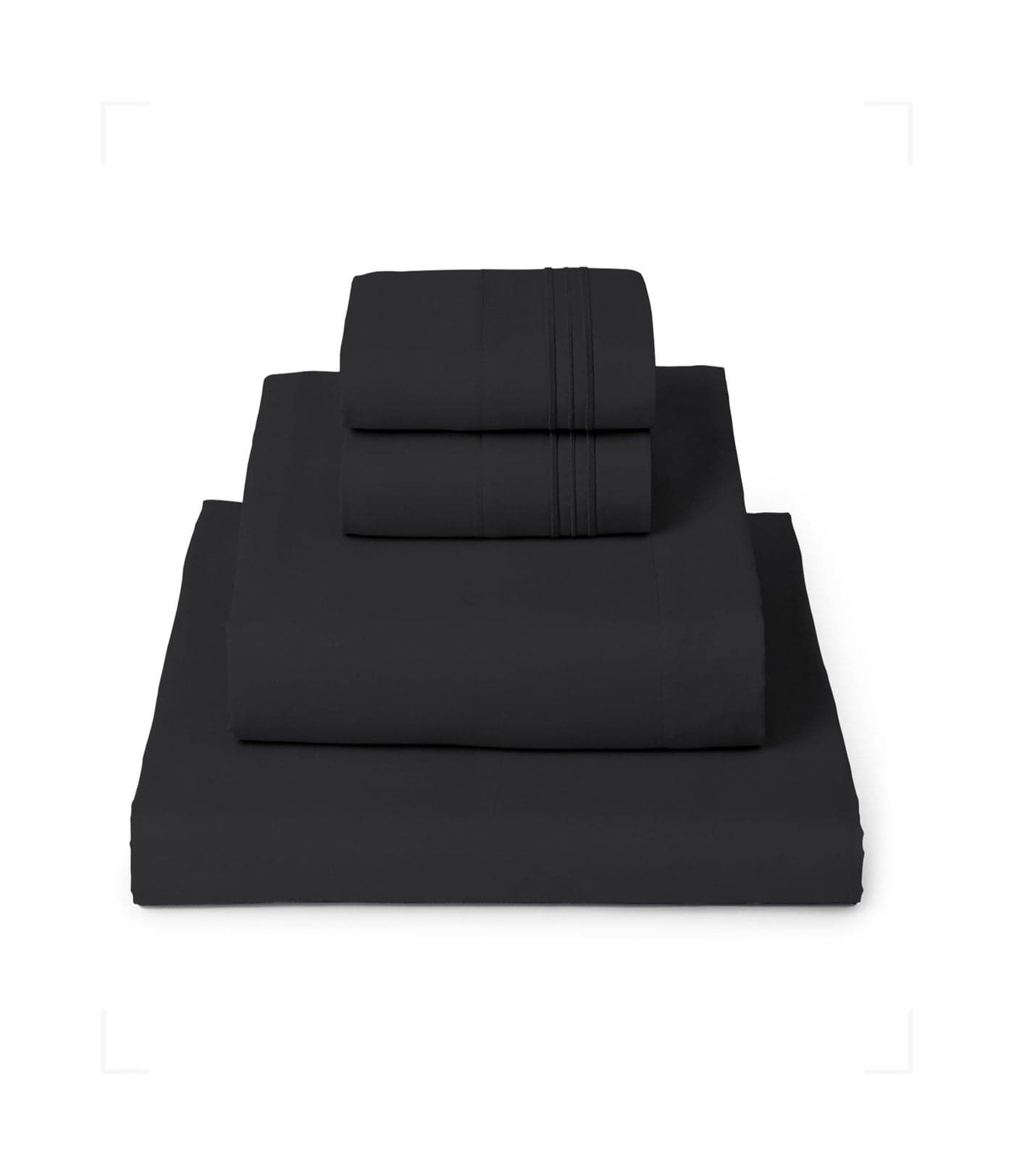 Mellanni King Sheets Set 4 PC Iconic Collection Bedding Hotel Luxury Extra Soft Cooling Bed Sheets Wrinkle Fade Stain Resistant King Black