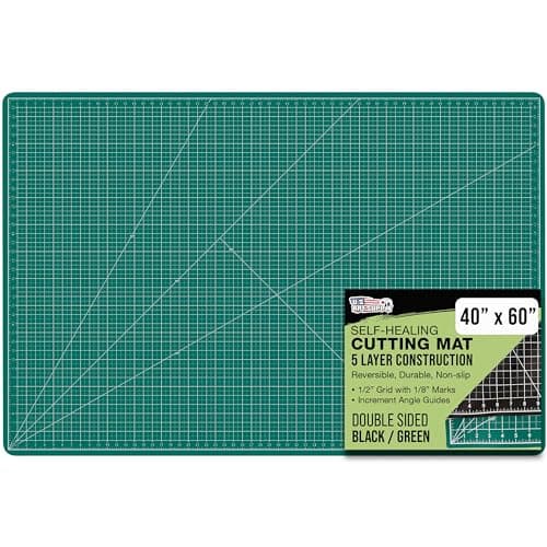 US Art Supply 40 x 60 SelfHealing Cutting Mat 5Ply DoubleSided GreenBlack Craft Mat NonSlip Cutting Mats for Crafts Sewing Quilting Scrapbooking