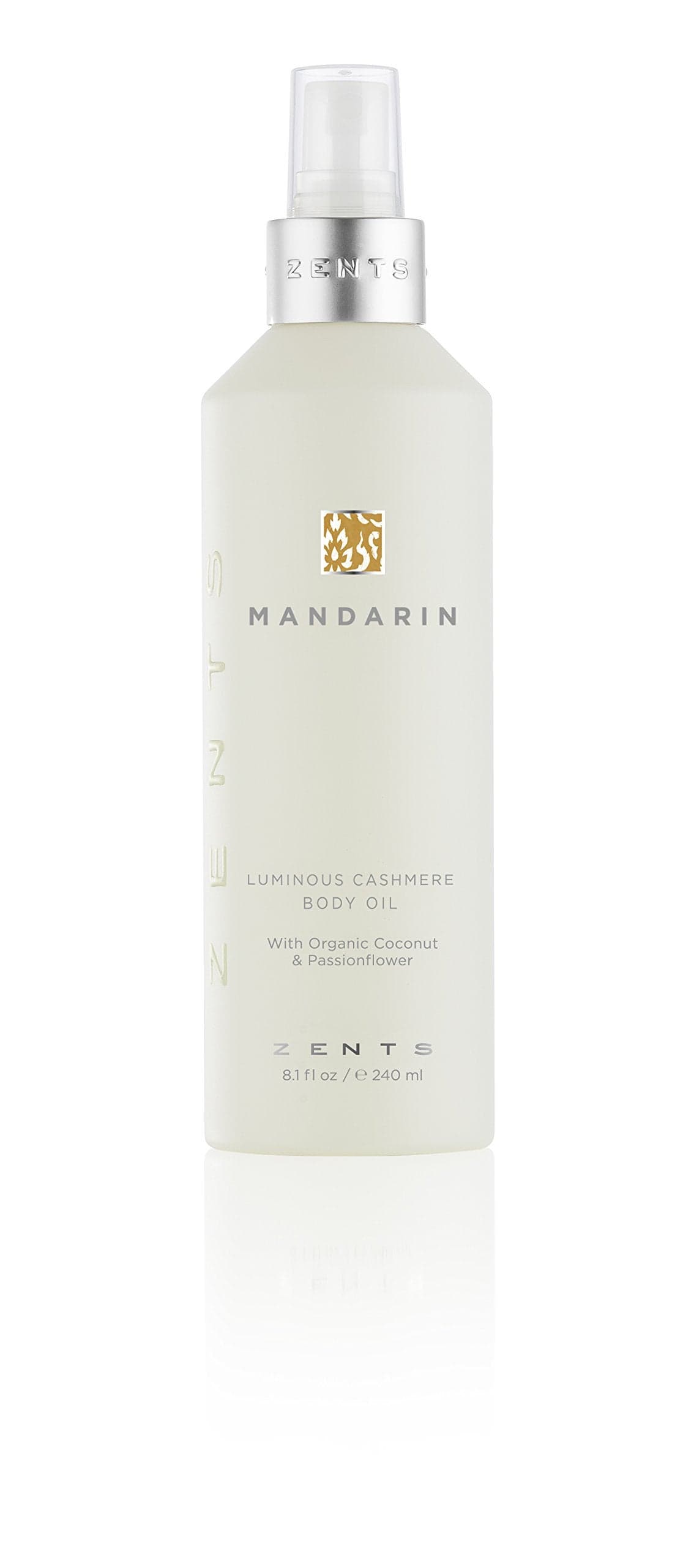 Zents Luminous Cashmere Body Oil Mandarin Fragrance Moisturizing Body Oil with Vitamin E Organic Coconut Oil Softens Smooths Skin 8 fl oz