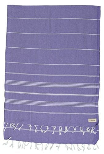 Bersuse Towels Anatolia XL Beach Blanket Throw Blanket Turkish Towel 100% Cotton Extra-Large Quick-Dry Lightweight Premium Peshtemal Towel - 61x82 Inches, Dark Purple