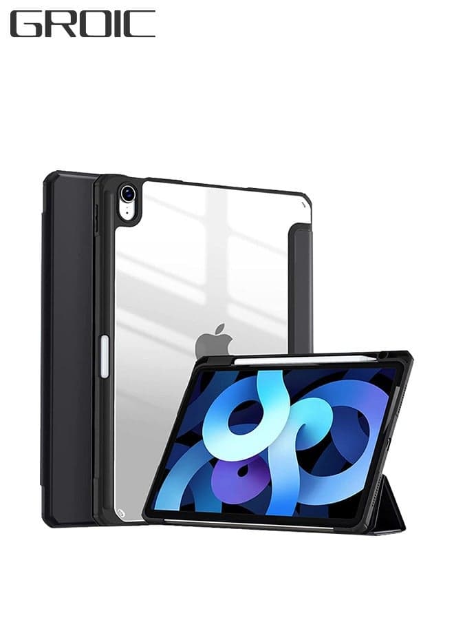 iPad Air Case 5th / 4th Generation 10.9 Inch (2022/2020),iPad Pro 11 Inch Case with Transparent Shockproof Back Cover[Built-in Pencil Holder,Auto Sleep/Wake,Camera Protection,Support Apple Pencil Char