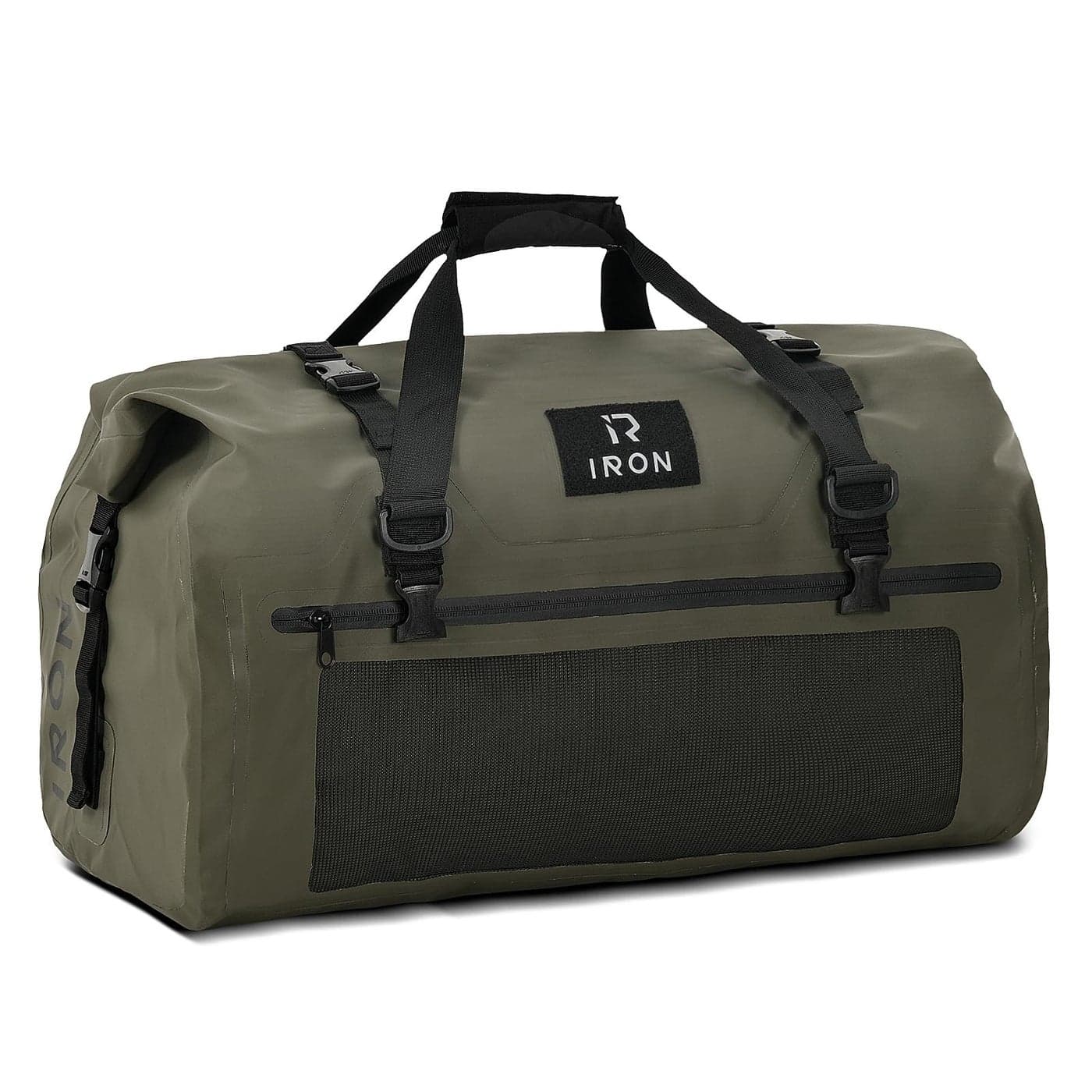 BORLENI Waterproof Motorcycle Dry Duffel Bag Luggage Tail Bag with Large Storage SpaceRoll Top Closure Shoulder Straps Inner Pocket and Mesh Pocket for Motorcycling Travel Camping Army Green30L