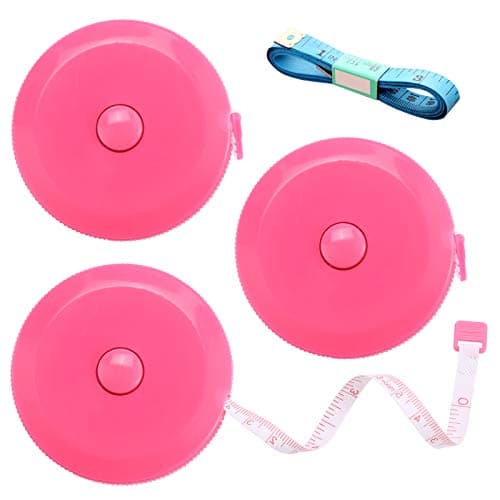 Tape Measure Retractable Fabric Measuring Tape 60 Inch Small Sewing Tailor Soft Ruler for Craft Nursing Clothing Medical Travel3 PackPink
