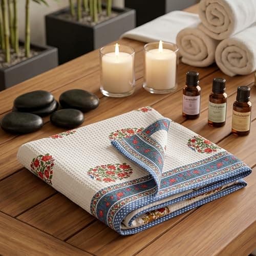 Mafatlal Madhuban Soft & Absorbent Bath Towel (147×76 cm) | 250 GSM | Lightweight, Quick Dry, Floral Design | Ultramarine