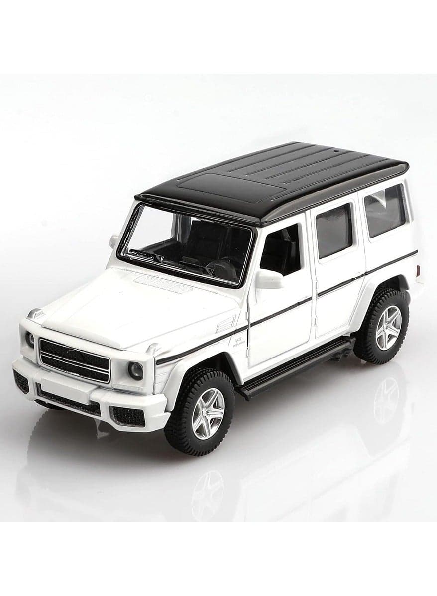1/36 Scale Mercedes-Benz G63 Cast Car Model, Zinc Alloy Children's Toy Car, Pull-Back Toy Car, Model Car For Children, Boys And Girls Gifts (White) 13 cm*5 cm*5 cm