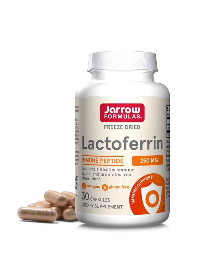 Lactoferrin 250 mg - Immune-Supporting Glycoprotein - For Healthy Immune System Support & Iron Absorption - Freeze Dried - Gluten Free - Non-GMO - 30 Capsules (Servings)