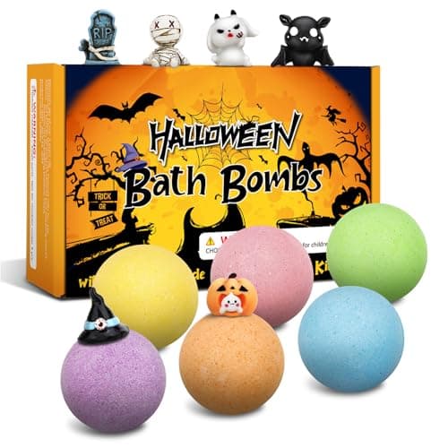 Halloween Bath Bombs for Kids with Toys InsideBoo Spooky Basket Stuffers Halloween Party Favors for Toddlers Bubble Bath Toys Gifts for Kids Ages 48