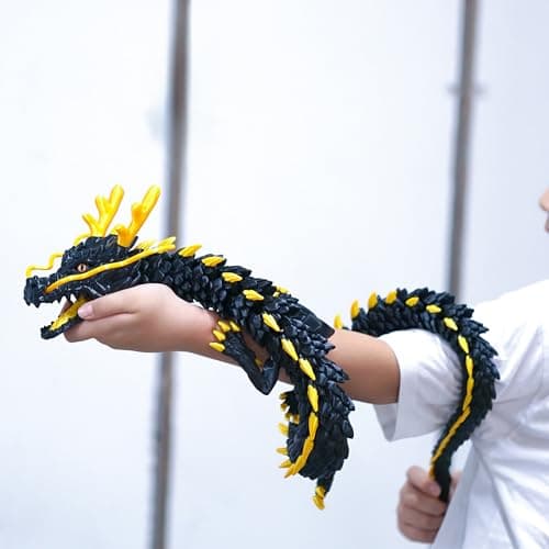 BANPIWOLG 475inch Large 3D Printed DragonFlexible Joint Animal lacertid Figurines Home Office DecorFidget Toy for Adults Teens Boy Festival GiftsEaster Basket StuffersExecutive Desk Toy