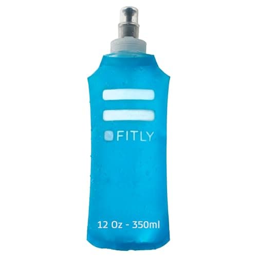 FITLY Soft Flask - 12 oz (350 ml)- Shrink As You Drink Pocket Soft Water Bottle for Hydration Pack/Running Vest- Folding Water Bottle for Running, Hiking, Cycling - Ski Water Bottles (FLASK350)