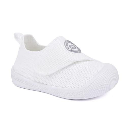 BMCiTYBM Baby Shoes Infant First Walking Shoes Boy Girl Walker Sneakers Breathable Lightweight Non-Slip Sock Shoes 6 9 12 18 24 Months White Size 12-18 Months Infant