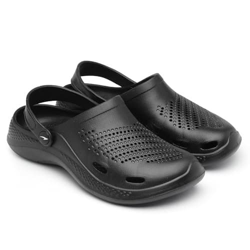 ASIAN Men's Casual Walking Daily Used Clogs & Slipper with Lightweight Design Clogs & Slippers for Men's & Boy's Black,UK 6
