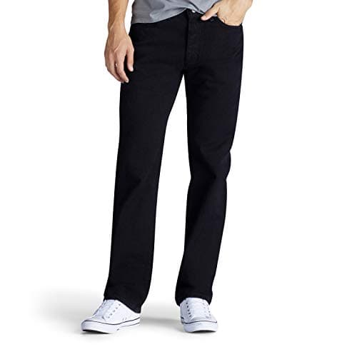 Lee Men's Relaxed Fit Straight Leg Jean, Double Black, 30W x 30L