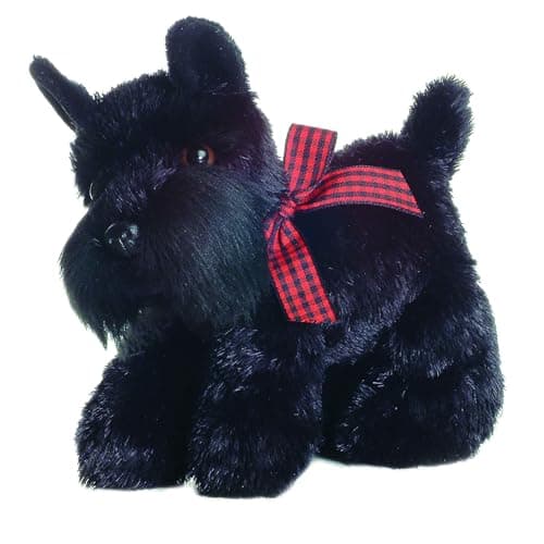 Aurora Adorable Mini Flopsie Scotty Stuffed Animal Mini Companions Ready for Playful Adventures for Kids All Ages Toddlers Adults and Families Black 8 Inches