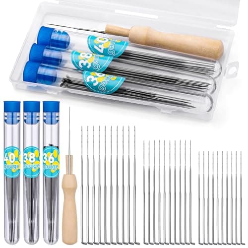 Yizzvb 30 PCS Needle Felting Needles, 3 Sizes Wool Felting Needles, Needle Felting Tools Supplies Kit with Storage Box for DIY Wool Felting Crafts
