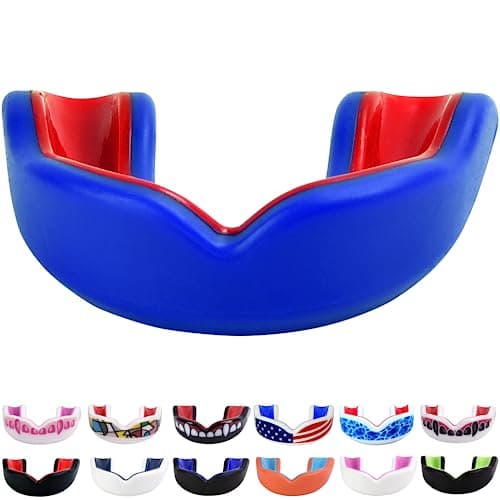 Oral Mart Blue/Red Youth Mouthguard for Kids - Youth Mouthguard for Karate, Flag Football, Martial Arts, Taekwondo, Boxing, Football, Rugby, BJJ, Muay Thai, Soccer, Hockey