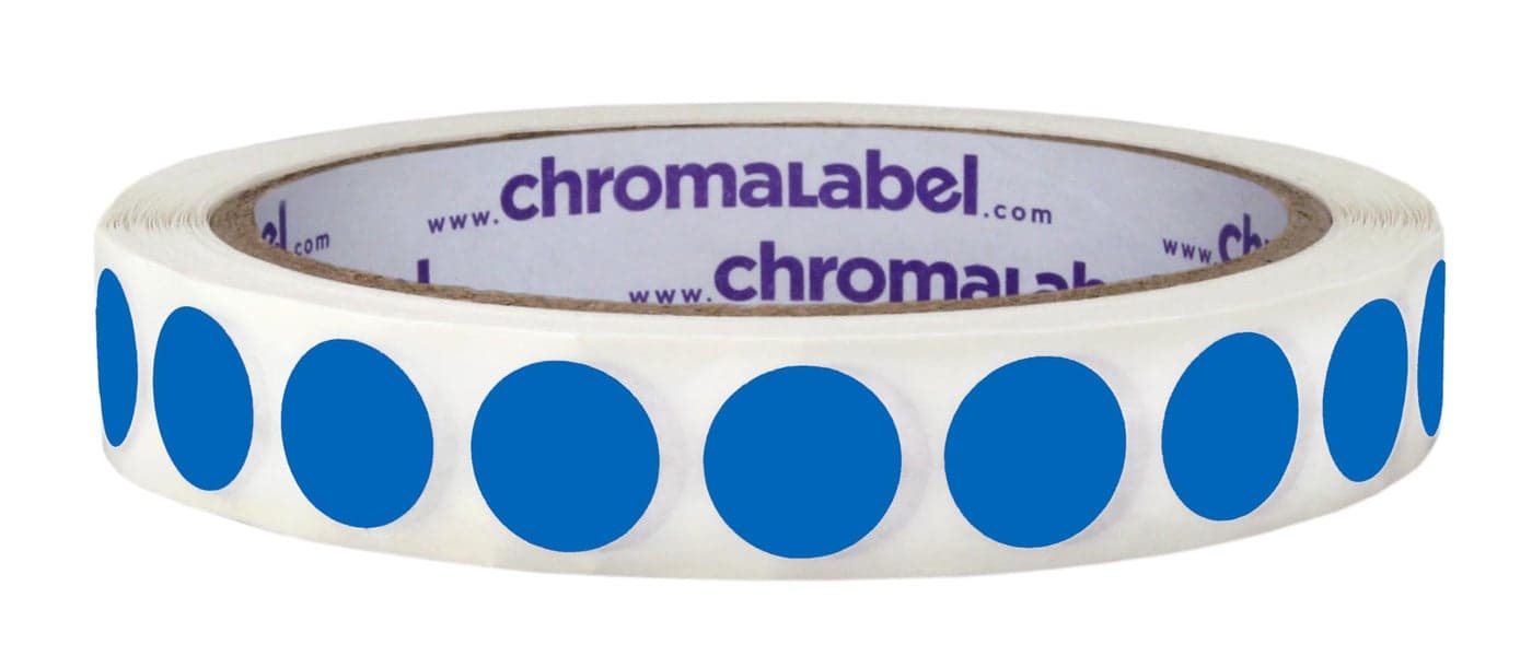 ChromaLabel 1/2 Inch Circle Sticker Labels, High Visibility Color Coding Label, Removable Sticky Dots - 1000 Colored Labels per Roll, Dark Blue Dot Stickers