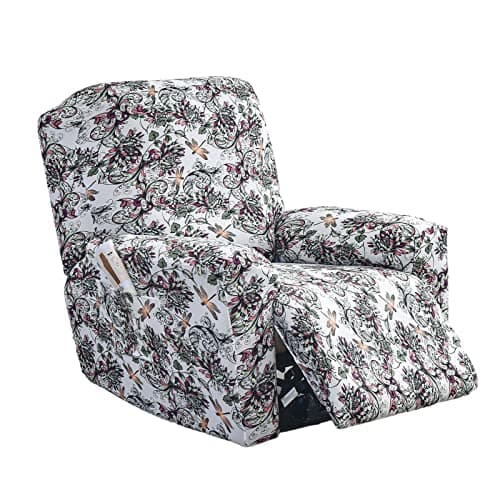 Eco-Ancheng Recliner Slipcovers 4-Pieces Lazyboy Recliner Covers Recliner Couch Covers Recliner Chair Cover Non Slip Reclining Slipcovers with Storage Pockets Furniture Protector for Living Room