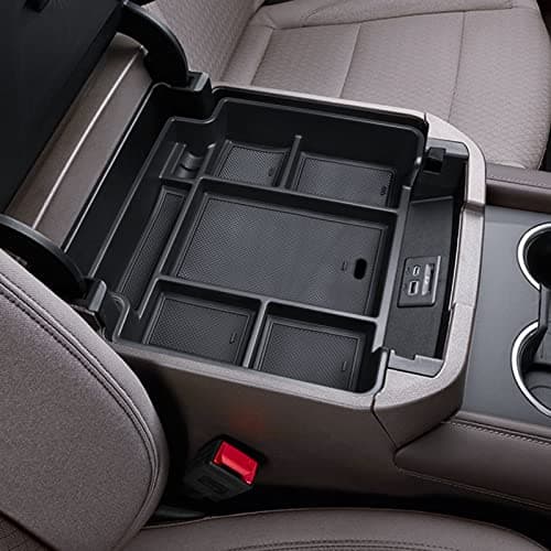 EDBETOS Full Size Center Console Organizer Tray Compatible with Chevy Suburban Tahoe GMC Accessories 2021 2022 2023 2024,Interior Secondary Armrest Storage Box Divider (NOT for Power-Sliding Console)