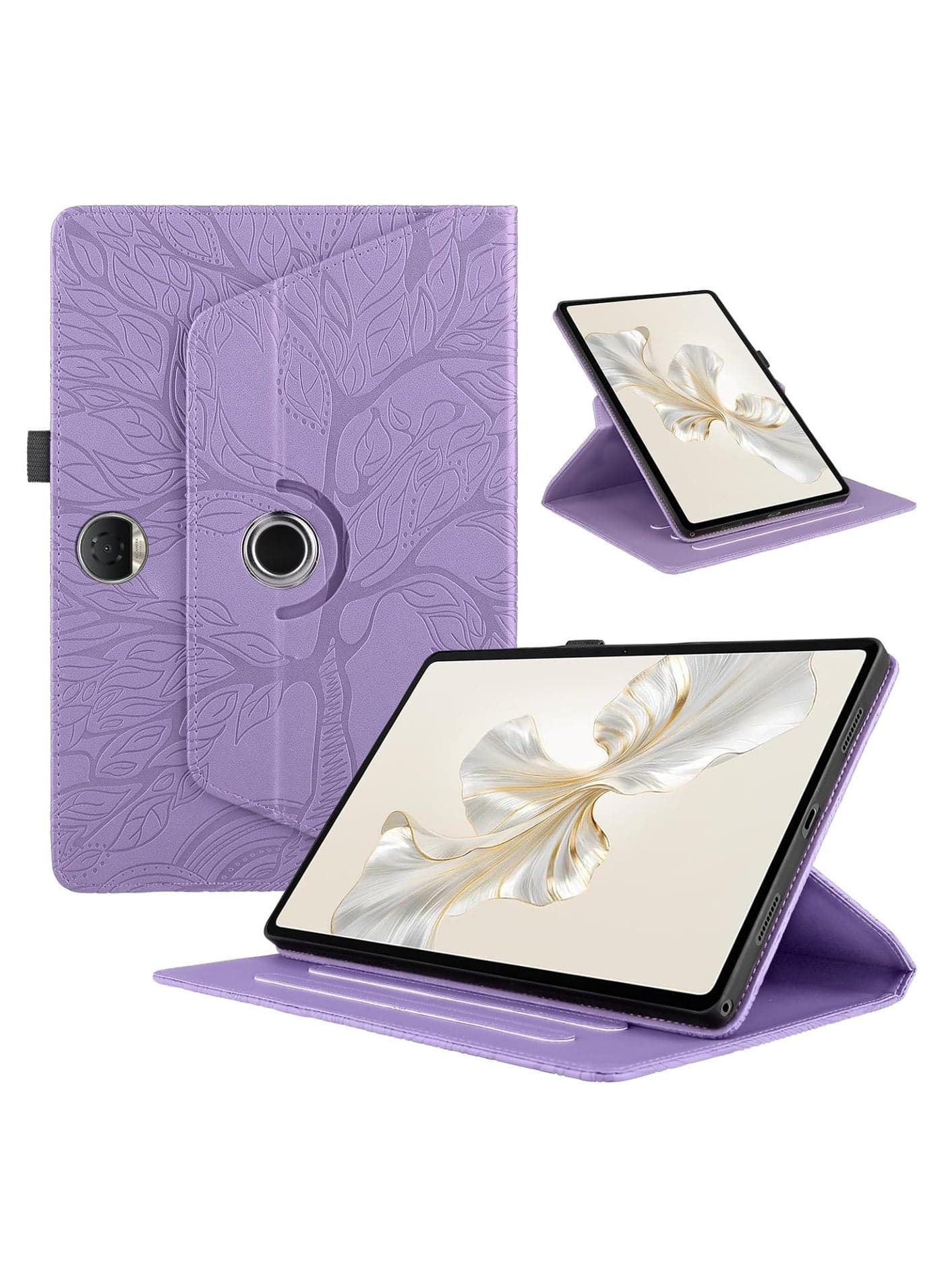 Case Compatible with Honor Pad 9 12.1 2023, Premium PU Leather Folio Cover with 360 Degree Rotating Stand Case for Honor Tablet 9 - Tree of Life