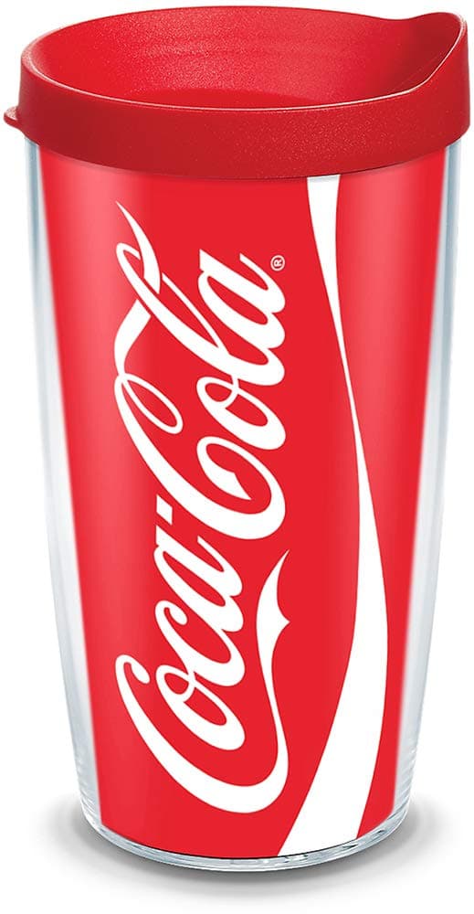Tervis CocaCola Coke Plastic Can Tumbler with Wrap and Red Lid 16oz Clear