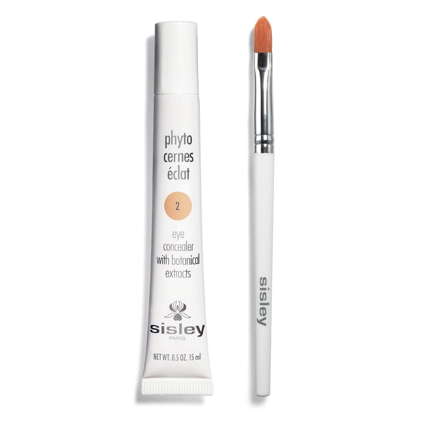 Sisley Paris PhytoCernes Eclat No 2 15 mL Eye Concealer Tinted AntiDark Circles Product Instantly Masks Dark Circles Targets Puffiness Natural LongWear Finish Includes Brush