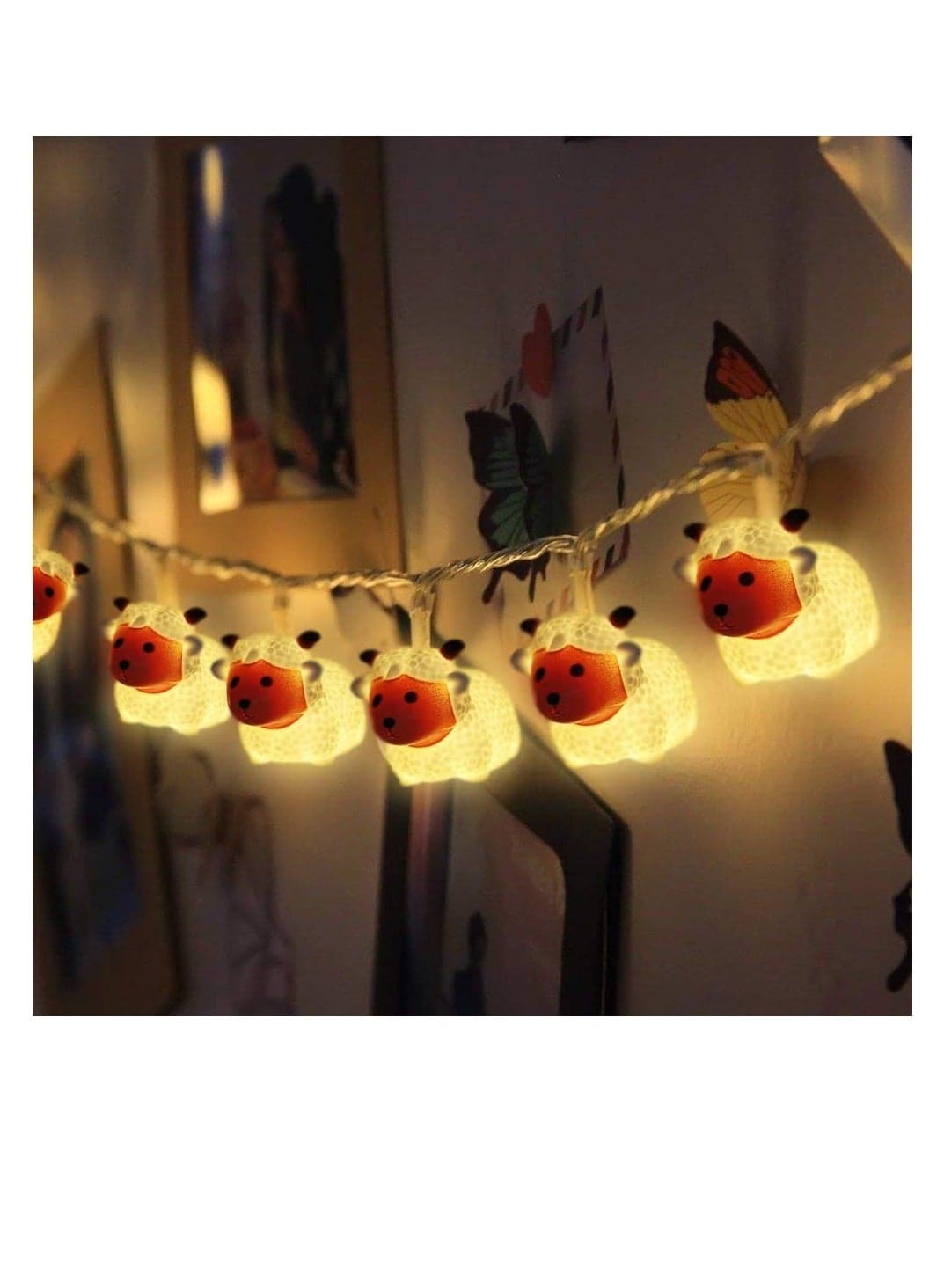 Sheep Lamp String Eid Festival Decoration LED Lights Gold/White 100cm