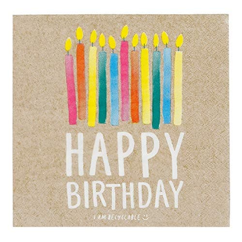 Kraft Talking Tables Birthday Party Paper Napkins ZERO PLASTIC 33CM 20PK
