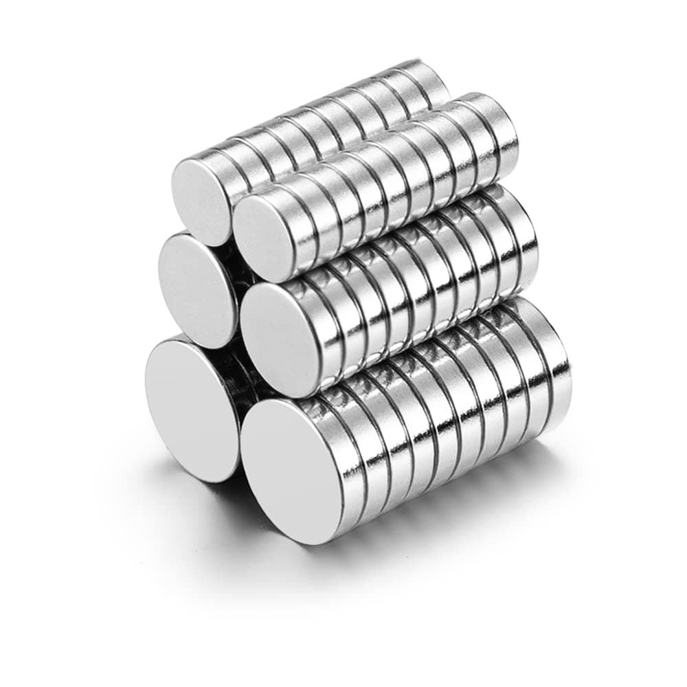 60 MEALOS Small Magnets - 20pcs 6X2mm, 20pcs 8x2mm, 20pcs 10x2mm - Tiny Thin Magnets for Crafts, Miniatures,3D Printed Project, Hobby - Small Round Little Magnets Combo Pack