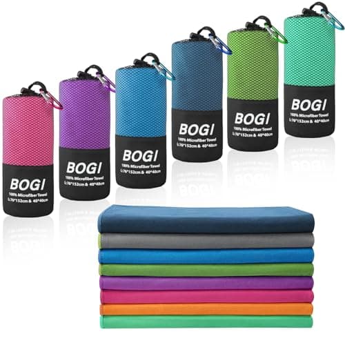 BOGI Microfiber Travel Sports TowelQuick Dry Towel Soft Lightweight Microfiber Camping Towel Absorbent Compact Travel Towel for Camping Gym Beach Yoga Swimming Backpacking S16x322PcsNblue