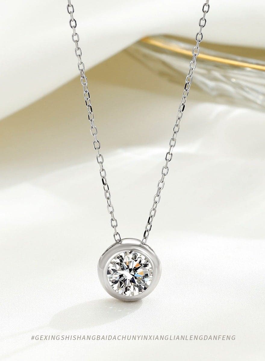 S925 Necklace Gift For Wife Women'S Sterling Silver Pendant Jewelry Wedding Anniversary Birthday Gift For Mother Pendant Necklace Simple High-End Personality Clavicle Chain (Style 30)