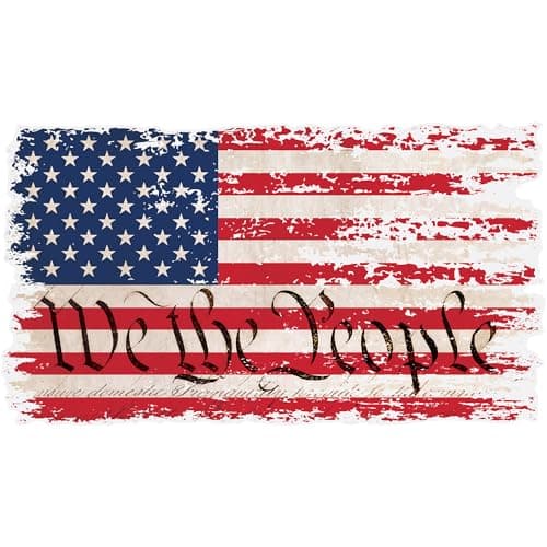 Stickios We The People Decal Distressed American Flag Patriotic Vinyl Bumper Sticker for Cars Trucks Vehicle Windows Made in USA 59 x 32 inches