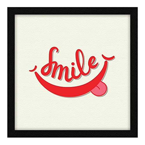 ArtX Paper Smile Motivational Wall Frame Art Painting, Multicolor, Funny, 13X13 in, Set of 1