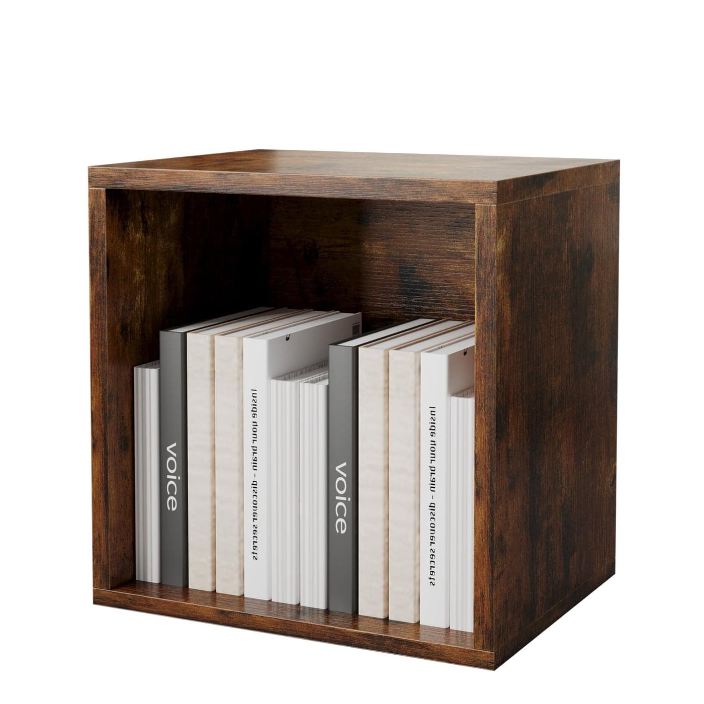 FUSUNBAO Magic DIY Cube Storage Organizer Stackable Cubes for Home Books Clothes ToyModular Cubby Storage SystemOffice CubicalBookcase Closet Antique Brown General Cube
