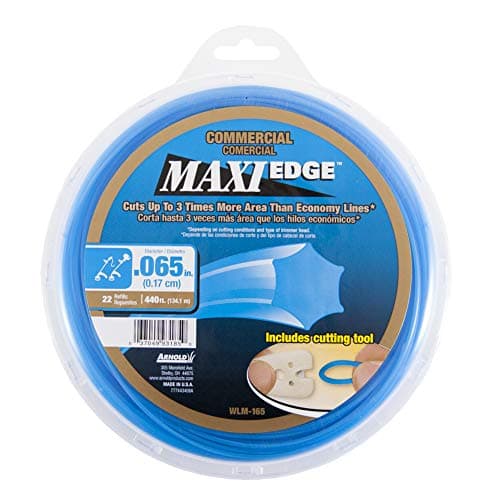 Arnold WLM-165 Maxi-Edge Commercial Grade String Trimmer Line with Cutting Tool, Universal Fit, 22 Refills, .065-Inch x 440-Foot, Blue