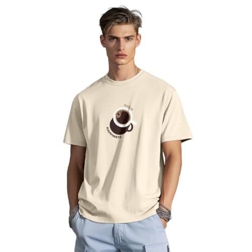 Nobero Men Regular Fit T-Shirt(1M-TWTS-C1040-SA2_Sand_S)