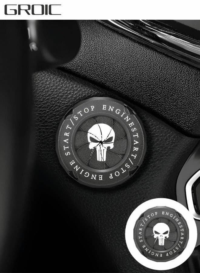 Car Start Stop Button Cover Automotive Engine Start Button Cover,Car Engine Decoration Ring Car Spin Ignition Anti-Scratch Protector Car Interior Accessory