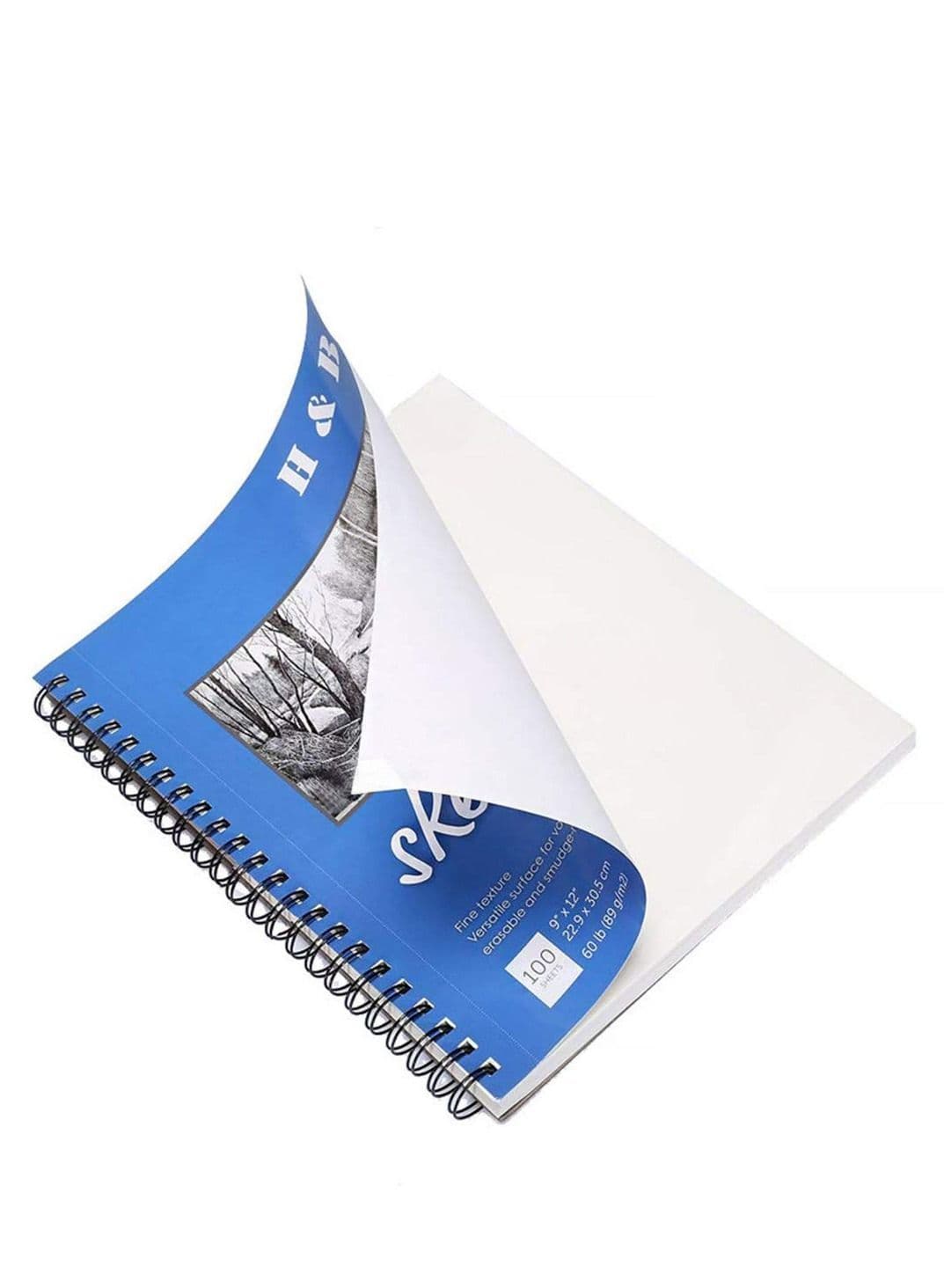 A4 Sketchbook, Paper Pad, Notebook, Acid Free White 200 Pages 100 Leaves