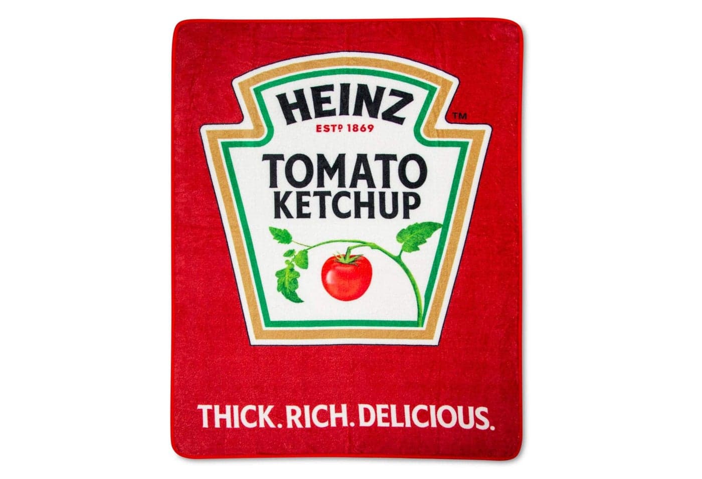 Toynk Heinz Ketchup Logo Plush Throw Blanket | Cozy Sherpa Wrap Covering for Sofa, Bed | Super Soft Lightweight Fleece Blanket | Geeky Home Decor | 45 x 60 Inches