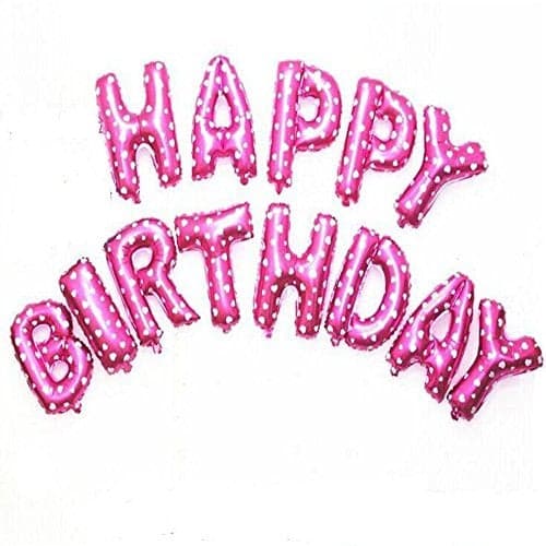GrandShop 50473 "Happy Birthday Letters Foil Toy Balloons - Pink