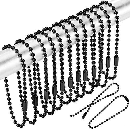 WILLBOND 100 Pieces 6 Inch Black Shower Curtain Hooks Rings Black Ring Hooks for Bathroom Shower Rods Curtains(Black)