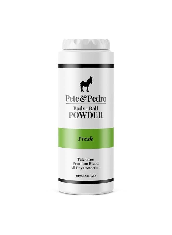 BODY & BALL POWDER (Fresh Scent), Talc-Free Men's Body Powder Deodorant for Men, Sweat Absorbs Blocks Odor, Hygiene for Groin Area, Ideal For Gym & Daily Use | Seen on Shark Tank, 5 oz