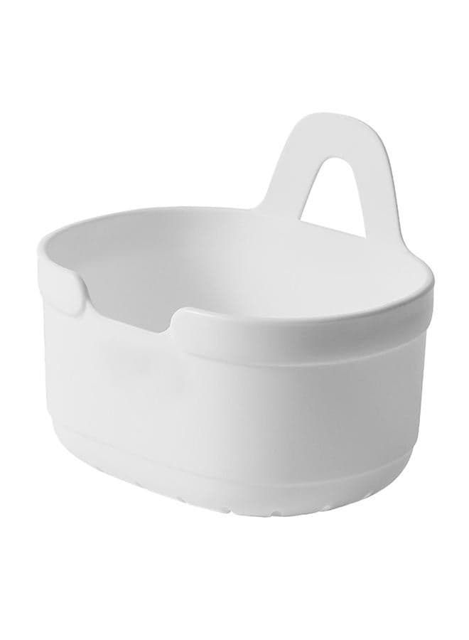 Plastic Wall Mount Organizer Large Capacity Hanging Organizer Basket Breathable Drainage Basket for Bathroom Kitchen White