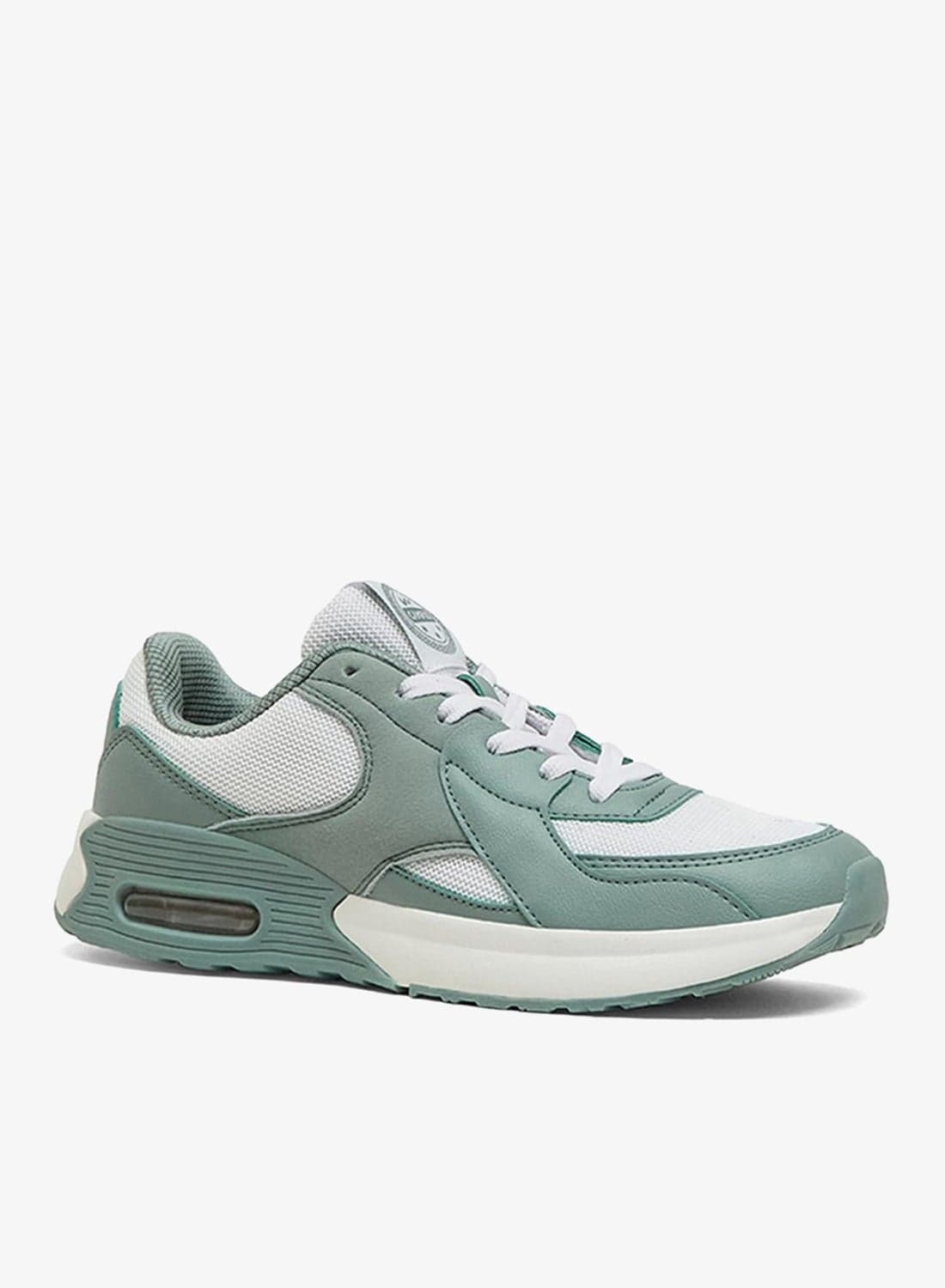 Women Mystery Memory Foam Lace-Up Sneakers-Green
