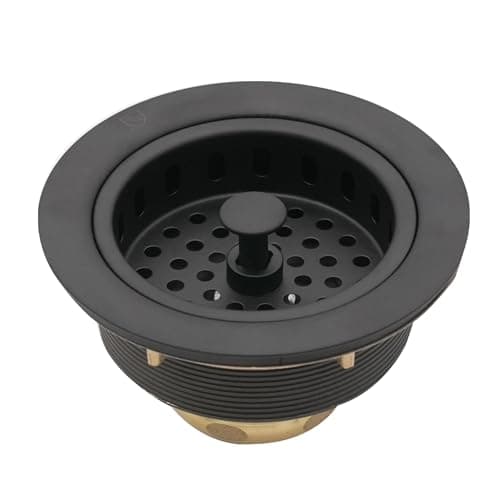 Westbrass D214-12 3-1/2" Post Style Large Kitchen Sink Basket Strainer, Oil Rubbed Bronze