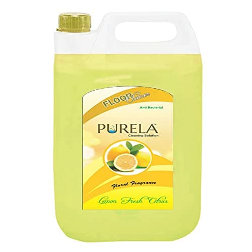 Purela floor cleaner liquid, Kills All Germs & Viruses To Makes Surfaces Safe & Remove Tough Stains, Bathroom Surface Cleaning Liquid, Disinfectant & Insect Repellent – 5 Liter (Lemon) (Lemon)