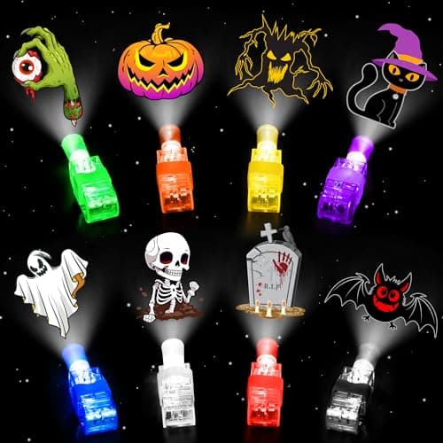 40 Pcs Halloween Party Favors Finger Lights for Kids Halloween Light Up Toys Bulk Glow in the Dark Halloween Treats Non Candy Goodie Bag Fillers Basket Stuffers Classroom Prizes Trick or Treat Gift