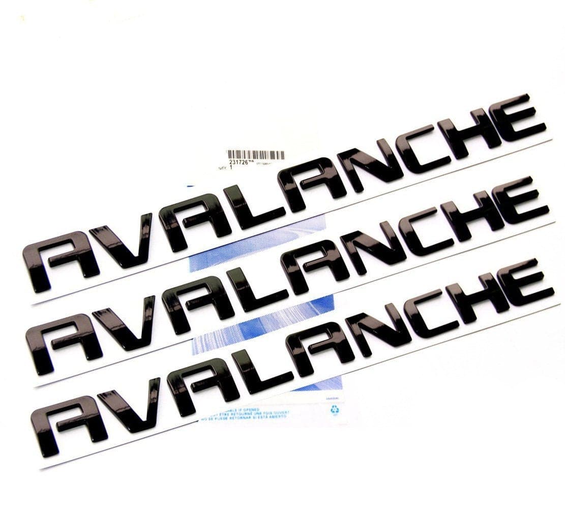 Yoaoo 3Pack OEM Black Avalanche Nameplate Emblems Letters 3D Badge Compatible with Avalanche Glossy Black