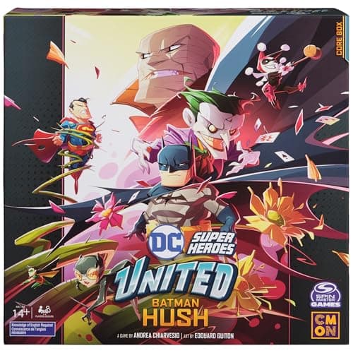 Spin Master Games DC United Super Heroes Batman Hush Cooperative Multiplayer Strategy Card Game for Teens Adults Collectible Miniatures 15 Players Easter Gift Ages 14 Up